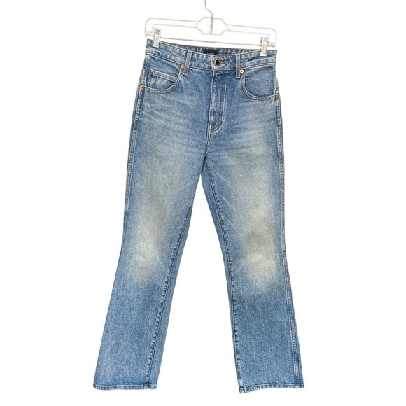 KHAITE Denim - Khaite Womens Straight-Leg Vivian Jeans Medium Wash Size 26